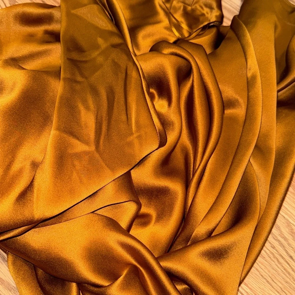 Reformation Daniela 100% silk copper maxi halter gown dress wedding fall size 8 - Picture 5 of 16